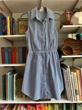 Belle Du Jour Blue and White Striped Shirt Dress